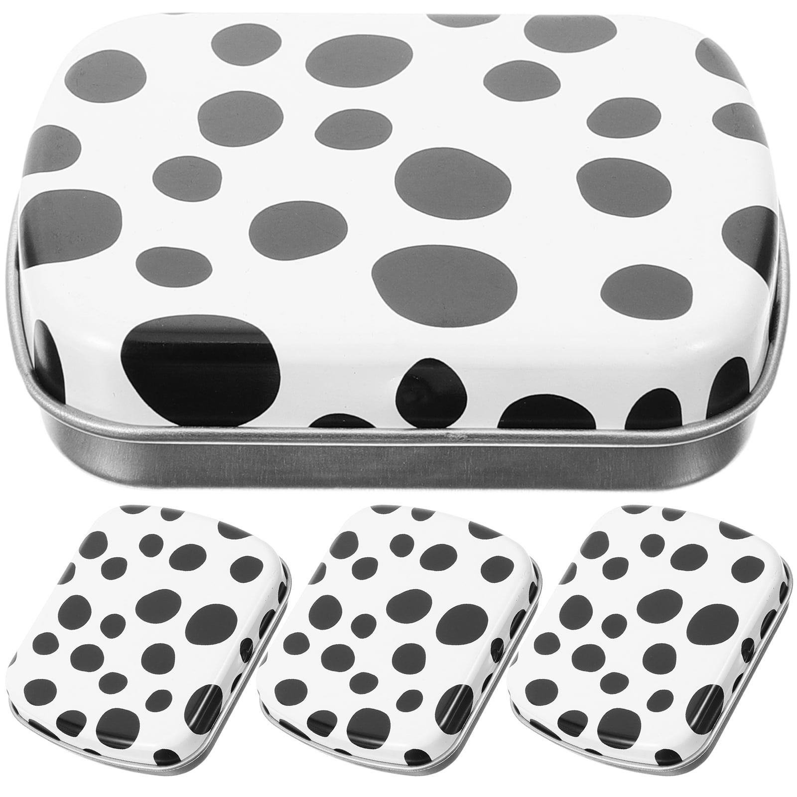 4pcs Portable Box Tinplate Candy Case Tinplate Sample Organizer Empty