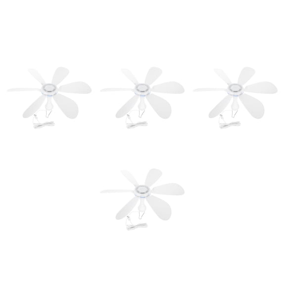 IMIKEYA White Plastic Portable Ceiling Fan for Home USB Powered 4Pcs