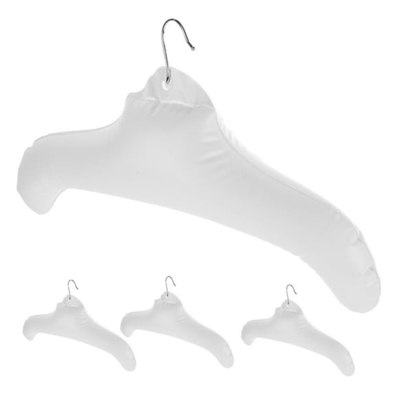 4pcs Inflatable Folding Clothes Hangers Portable non-slip Coat Storage with Metal Hook Space Saving Travel Hangers for Home Car Camping Indoor Outdoor