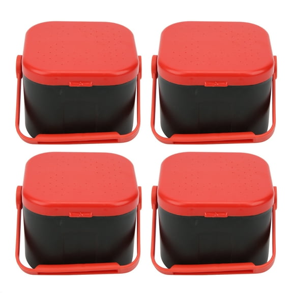 4pcs Portable Plastic Fishing Bait Holder Box Worm Earthworm Lure Storage Case with Clip