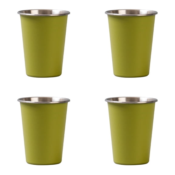 4pcs Portable Stainless Steels Cup Teas Coffees Milk Mug Stackable Camping Water Cup for Outdoor Travel Hiking