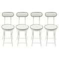 thumbnail image 1 of 4pcs Portable Upholstered Counter Stool Set, Folding Bar Stool Chairs for Kitchen and Dining, Compact and Space-Saving Seating, White, 1 of 16