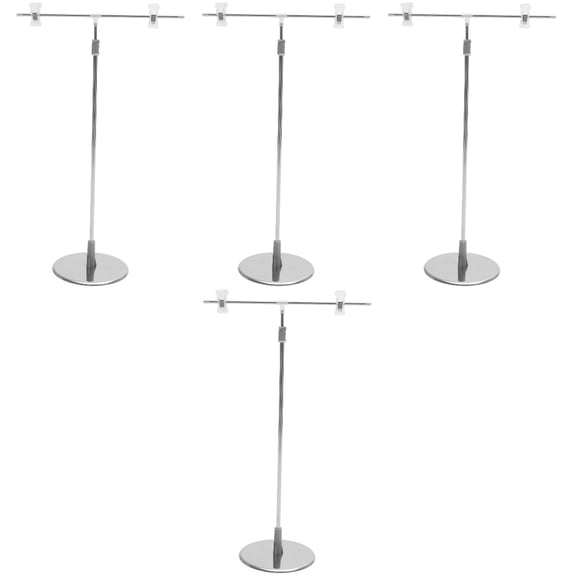 4pcs Poster Display Stand Advertisement Holder Stainless Steel T Shape Retractable Advertising Display Stand
