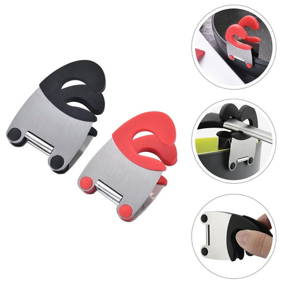 4pcs Pot Clip Holder Utensil Pot Side Clamps Stainless Steel Kitchen Gadgets