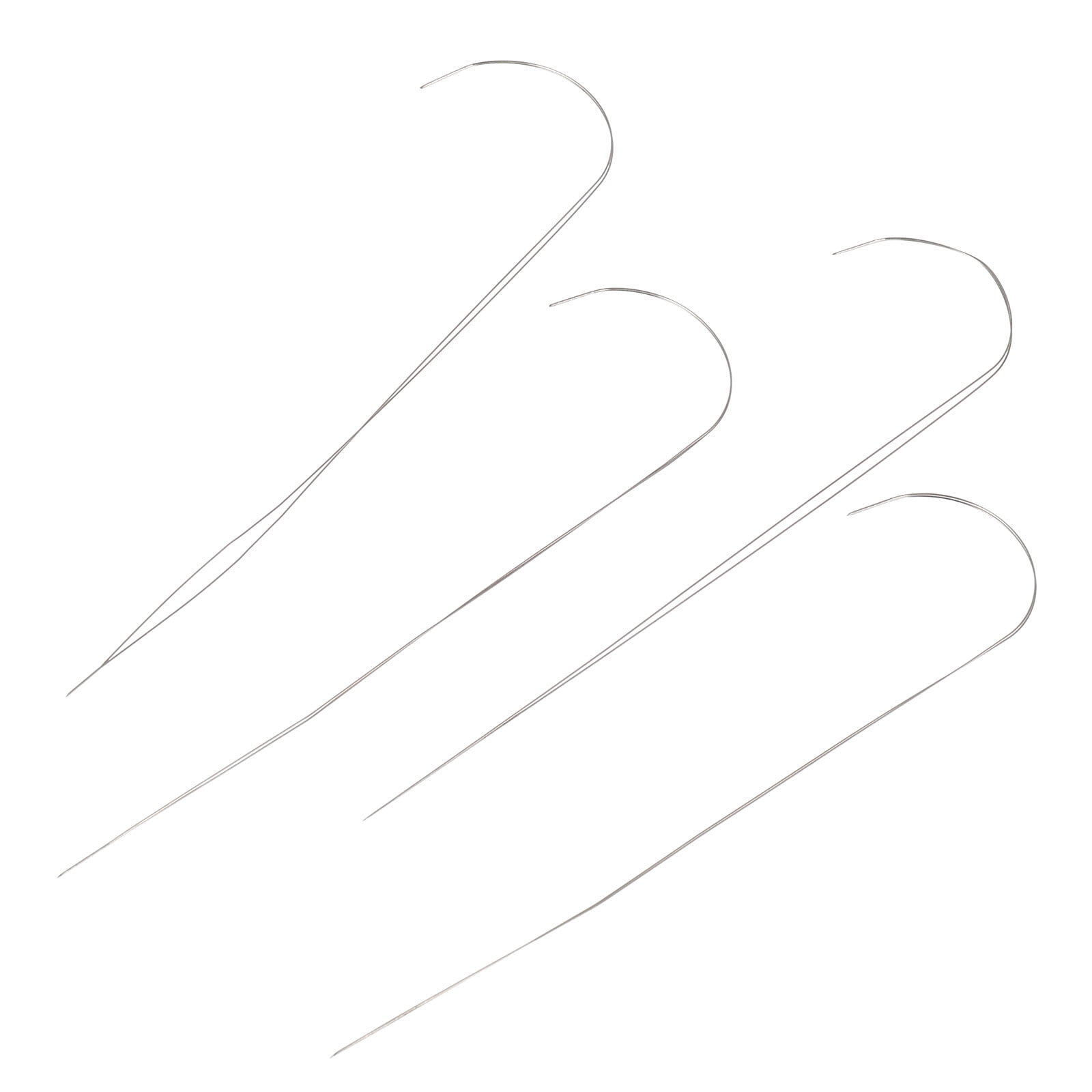 Silver Alloy Beading Needles for Sewing with Thin Design and Middle Seam 4pcs
