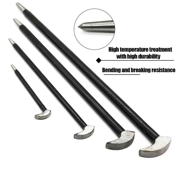 4pcs Practical Carbon Steel Nail Puller Double-Ended Multifunctional Nail Remover Tool Sturdy Woodworking Tools Crowbar
