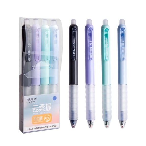4pcs Press The Erasable Pen, 40ml 0.5 Erasable Gel Pens, 4 Colors Retractable Fine Point Erasable Pens Clicker