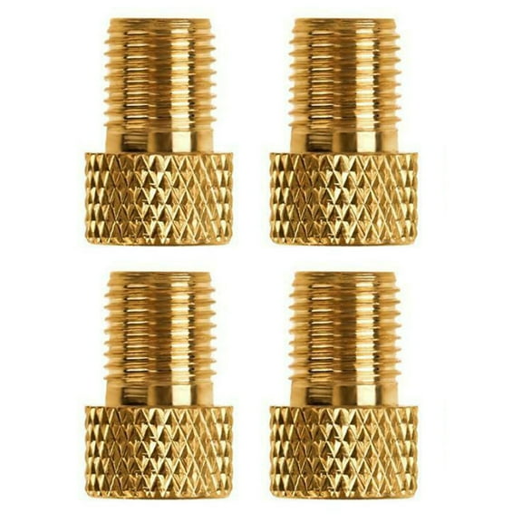 4pcs Presta to Schrader Adaptors - Bicycle Pump Tire Air Inflator Valve Connectors - Copper Material - No Air Leakage