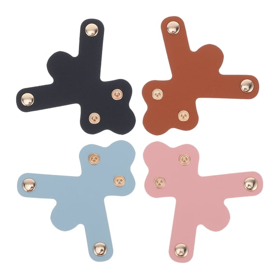 DEEPCRAFF 4Pcs PU Stethoscope Id Tags Easy Attach Name Holders Protective Stethoscope Accessories