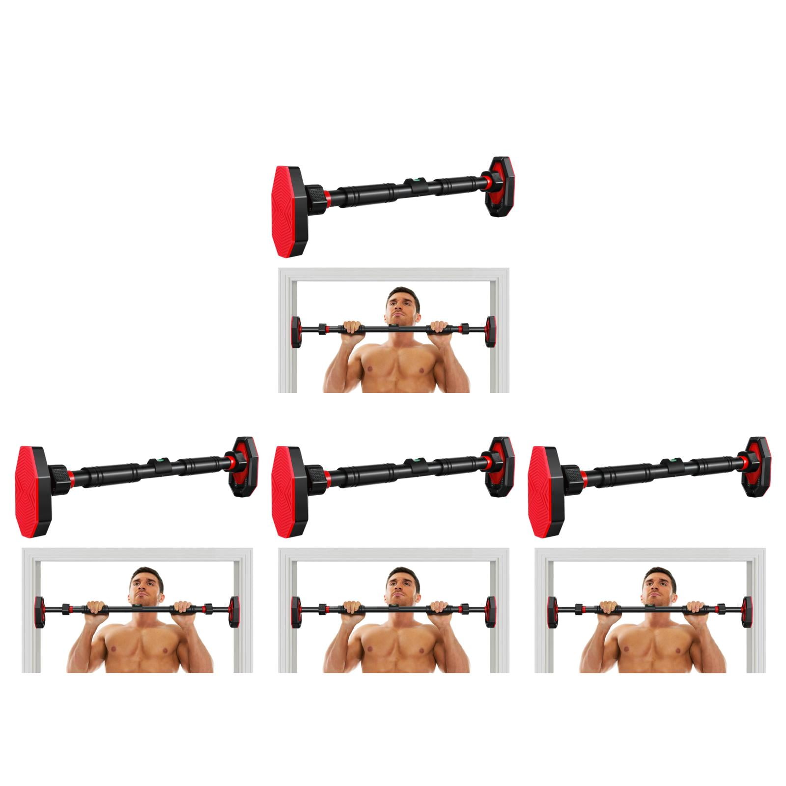 ETEREAUTY Secure Locking Door Frame Pull-Up Bar - Black, Indoor Fitness, Easy Install, 4Pcs