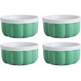 thumbnail image 1 of 4pcs Pumpkin Striped Porcelain Souffle Dish Ramekins Bowls for Baking. 6oz, 1 of 4