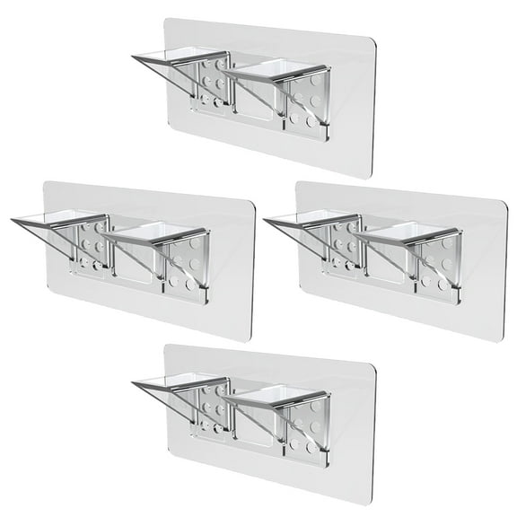 4pcs Punch Free Shelf Support Pegs Acrylic Clear Adhesive Support Bracket Pegs
