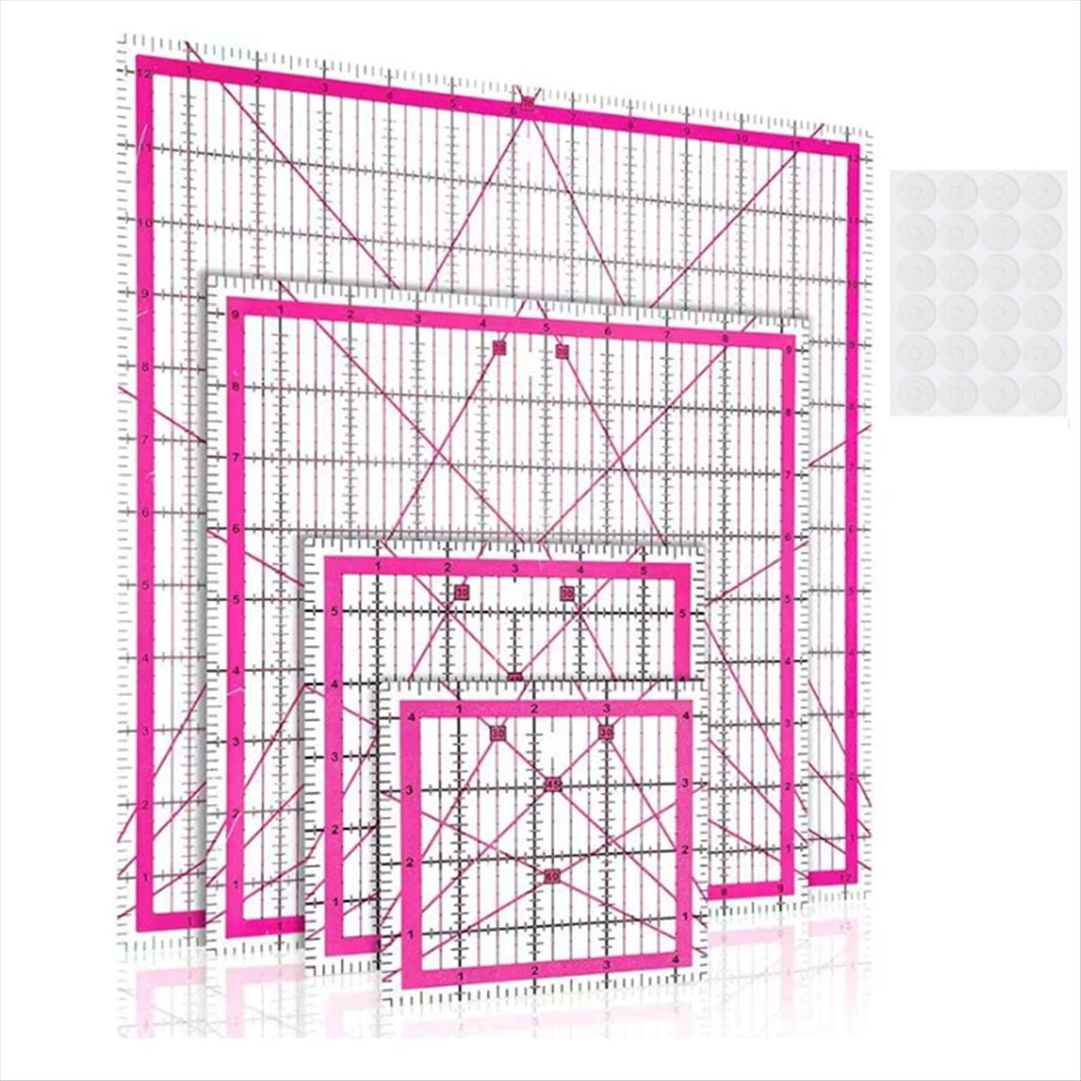 Quilt Block Square Ruler 4pcs Quilting Ruler Square Acrylic Fabric Cutting Clear and Ironing B ...