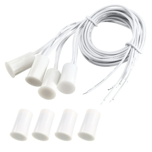 4pcs RC-33 NO Recessed Wire Door Contact Sensor Alarm Magnetic Reed Switch White