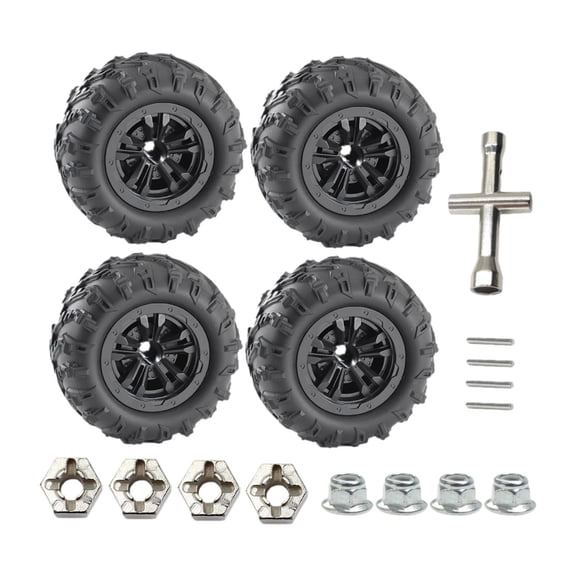 4pcs RC Car Tires Wheels Truggy Set Wear Resistant Rubber for 16101PRO 16102PRO 1/16 Model Vehicle Upgrade