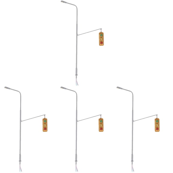 4pcs Railroad Light Model Railroad Train Signals Model Traffic Light Model Sand Table Material