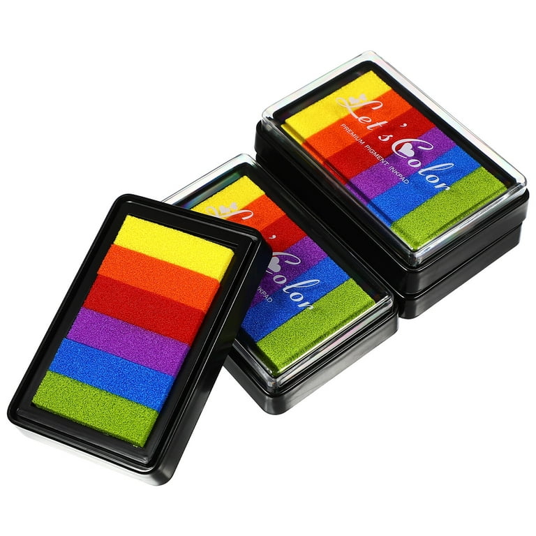 MoloTAR Craft Large Ink Pad Stamps Partner DIY Color,8 Colors Rainbow Finger Ink Pad for Kids (Pack of 8)