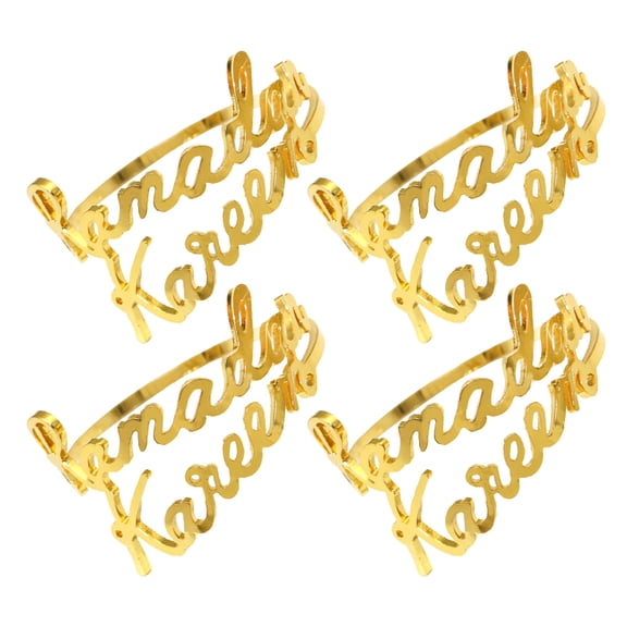 4pcs Metal Napkin Rings For Ramadan Elegant Islamic Table Decors For Eid Holiday Wedding And Party Napkin Holders Ramadan Napkin Rings