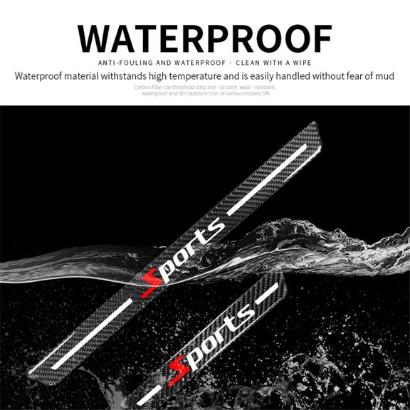 4pcs Real Carbon Fiber Car Door Sill Scuff Plate Cover Panel Step Protector Pads