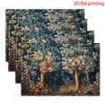 4pcs Rectangle Flax placemats,Classical-style trees and flower ...