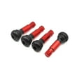 thumbnail image 1 of 4pcs Red Black Rubber Aluminum Alloy Tubeless Wheel Rim Tire Valve Stem for Car, 1 of 1