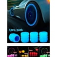 4pcs Red Glow-In-The-Dark Tire Valve Caps For Car Motorcycle Electric ...