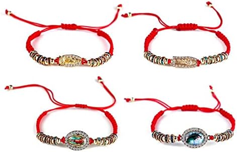 Jude String 4pcs Red Knot Virgin Mary/Saint Benedict/Saint Jude String Bracelet Set ...