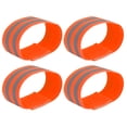 thumbnail image 1 of 4pcs Reflective Bands for Arm Reflective Armbands High Visibility Night Cycling Riding Reflector Tape Straps Orange, 1 of 7