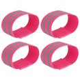 thumbnail image 1 of 4pcs Reflective Bands for Arm Reflective Armbands High Visibility Night Cycling Riding Reflector Tape Straps Pink, 1 of 8