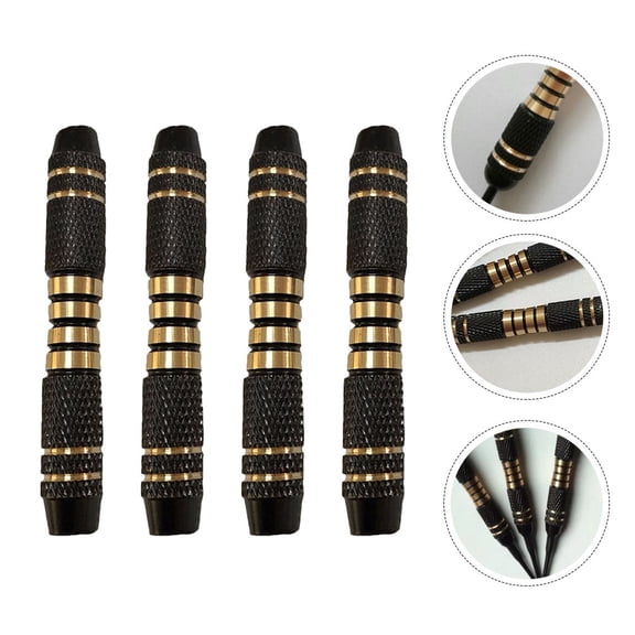 SEWCHICS Black Copper Barrels for Darts, Grip, Improve Control, for Player, 4Pcs