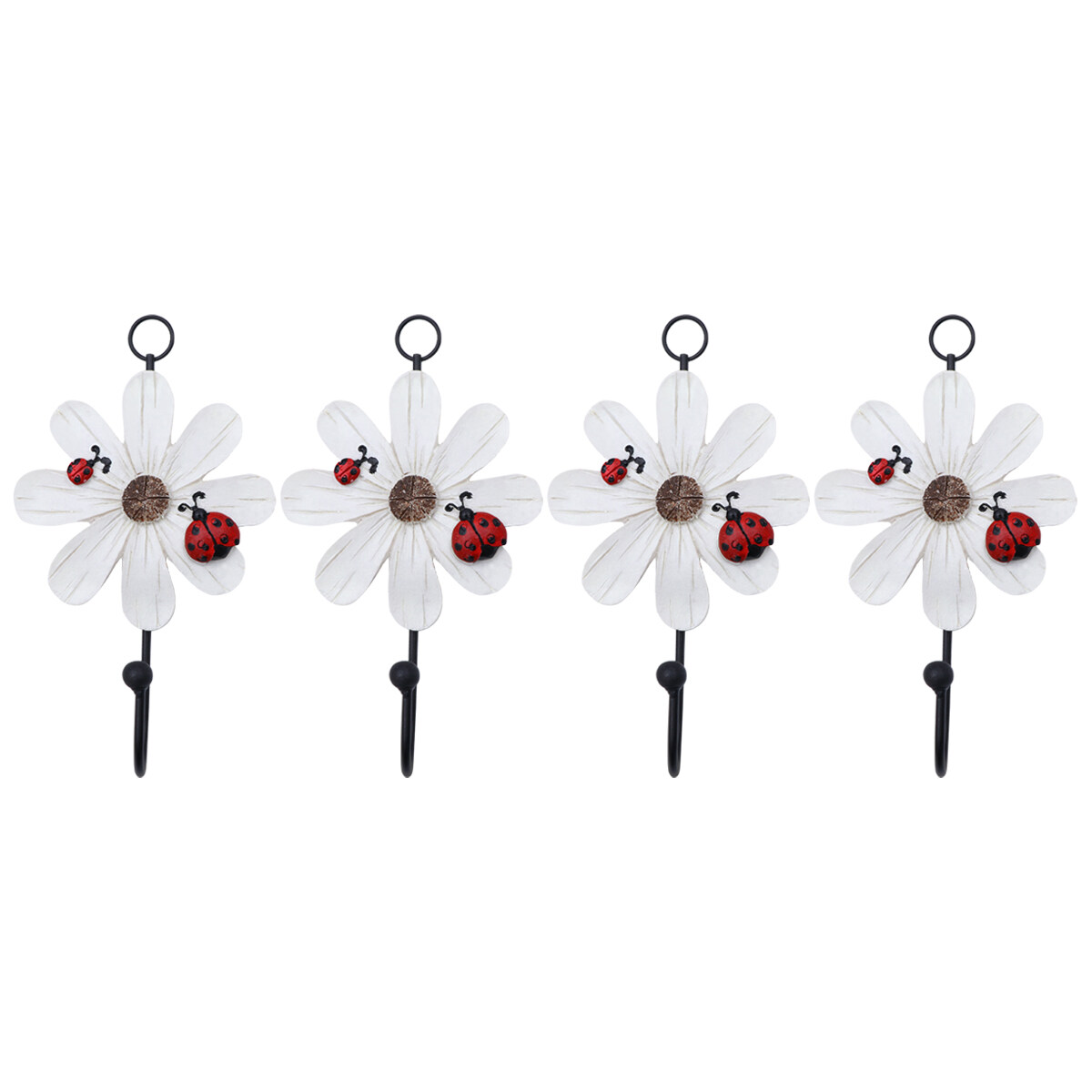 4pcs Resin Hooks Daisy Decorative Hooks Wall Hooks Wall Hangers Hanging