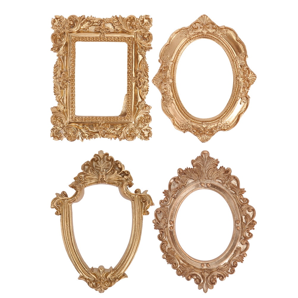 4pcs Resin Photo Frame Props Decorative Picture Frames Retro Photo Frames