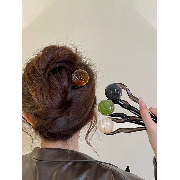 4pcs Retro U-Shape Hair Clips, Minimal Elegant Bun Hairstyle Accessories & Styling Pins