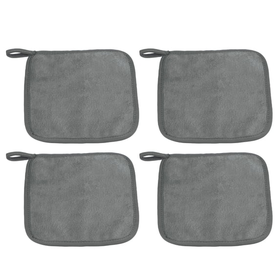 4pcs Reusable Makeup Removal Cleaning Cloth Washable Makeup Remover Cleaning Towels Gray 8''x8''