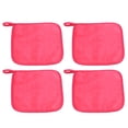 thumbnail image 1 of 4pcs Reusable Makeup Removal Cleaning Cloth Washable Makeup Remover Cleaning Towels Rose Red 8''x8'', 1 of 7