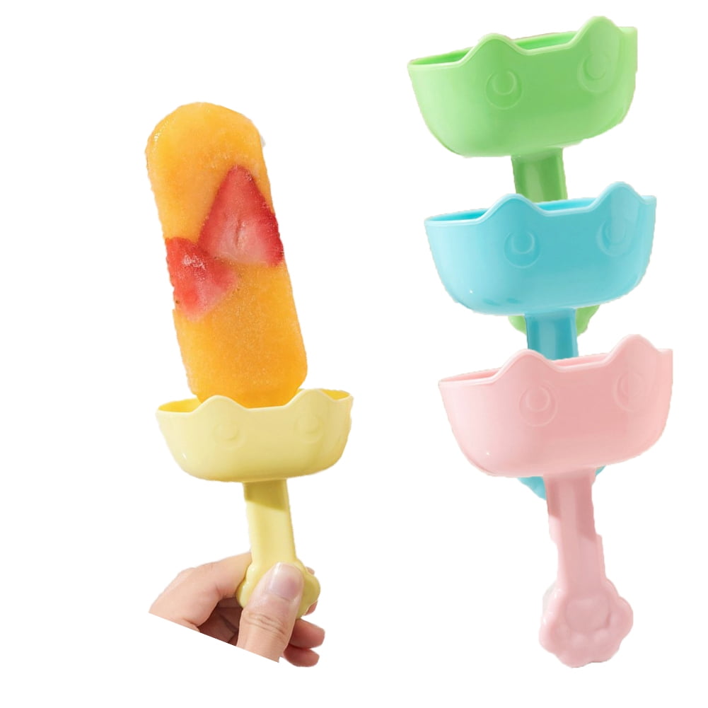 4pcs Reusable Popsicle Holder, Drip Free Popsicle Holder for Kids