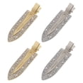 thumbnail image 1 of 4pcs Rhinestone No Bend Hair Clips- Metal Shiny Styling Diamond Cut Pin Clip No Dent No Crease Hair Clips Bling Curl Pin Barrette for Women Girls Makeup Hairstyle Application (Silvery& Gold), 1 of 5