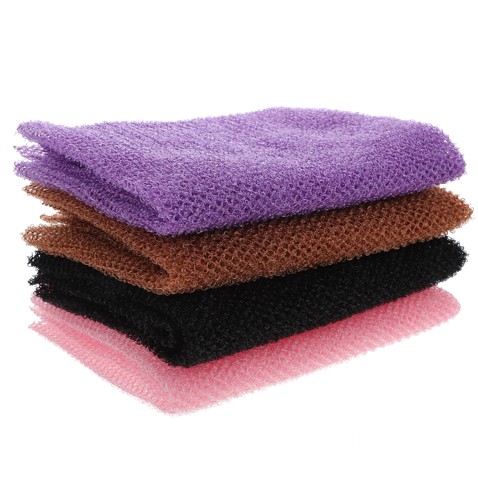 4pcs Rich Foaming Bath Towels Practical Long Bath Towels Shower Brushes