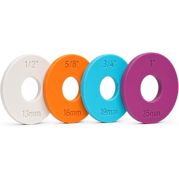 4pcs Rolling Pin Guide Rings for Cake Pops, Dough Thickness Spacer Guides Adjustable Rolling Pins, 4 Sizes, 0.75" Center Hole
