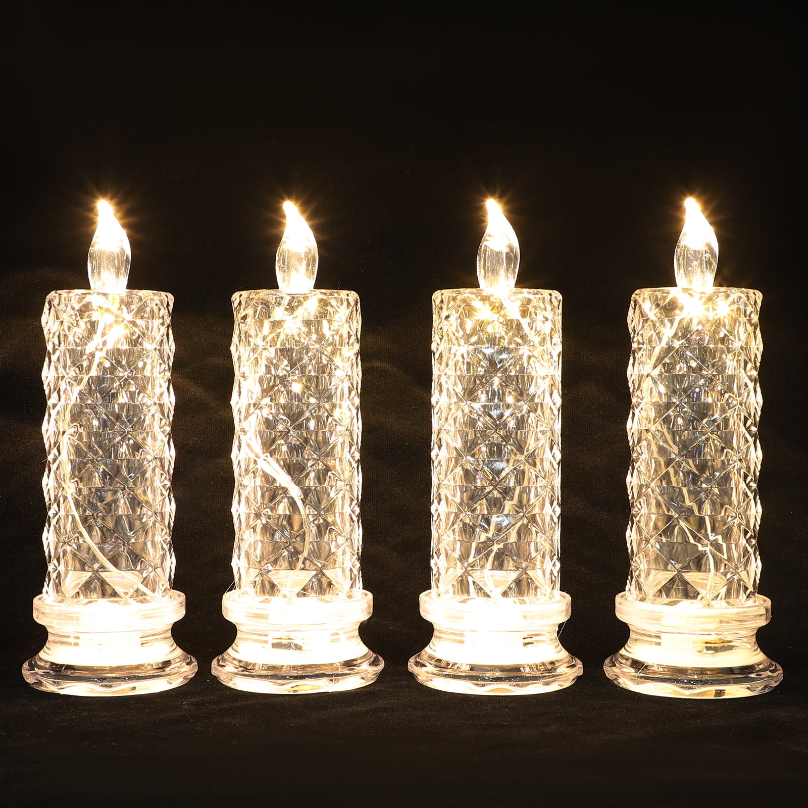 4pcs Romantic Candle Light Led Candle Decor for Bedroom Weddings