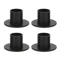 4pcs Round Black Candlestick Holder Iron Ornament Candlestick Stand for