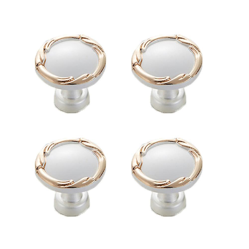 4pcs Round Delicate Door Pull Bar Ceramic Simple Handle Fashion Drawer