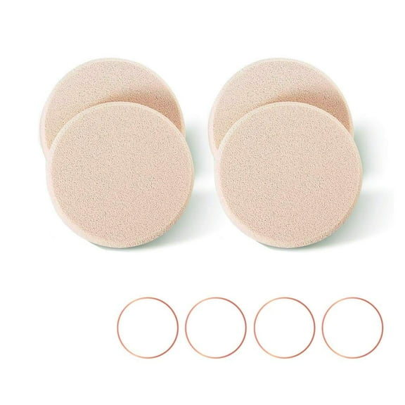 4pcs Round Makeup Sponges Supplement, Beauty Face Primer Compact Powder Puff, Blender Sponge Replacement for Cosmetic Flawless Foundation, Sensitive and All Skin Types