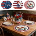 thumbnail image 1 of 4pcs Round Patriotic Independence Day Placemats, Polyester Material Non-Slip Printed Table Mats Washable Heat Resistant Dining Decor, for 4th of July Home Kitchen Dining Room Party Decoration, E, 1 of 5