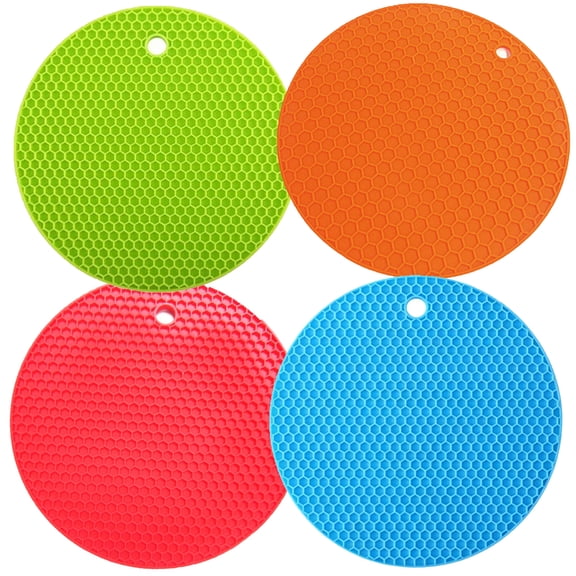 4pcs Round Silicone Pot Mat, Multi-Purpose Silicone Mat, Suitable for Anti Slip and Heat-Resistant Mats for Pots, Plates, and Coasters