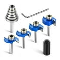 4pcs Router Bits 1/4 Shank with 6 Bearings Set Rabbeting Router Bit for