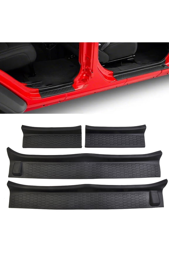 4pcs Rubber Door Entry Guards Protective Cover For Jeep Wrangler JL JT 2018 2019 2020 2021 4-Door Fenders Cars Accessories