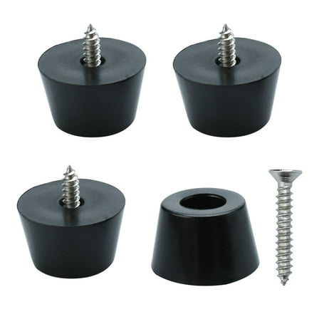 4pcs Rubber Feet Bumper Pads Buffer w Screws for Chair Legs, D24x20xH15mm