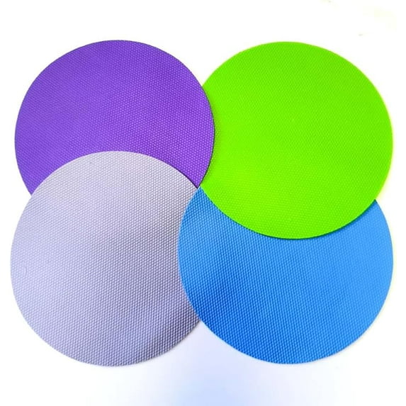 4pcs Rubber Jar Opener Bottle Gripper Non Slip Pad Multi-function Can Opener for Seniors with Arthritis Weak Hands (Circle Two)
