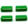4pcs Rubber Leather Watch Band Strap Loops Green Silicone Replacement